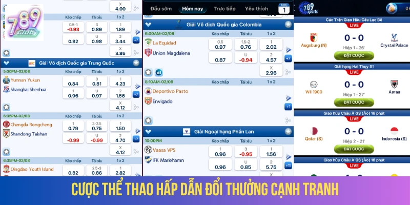 Thể thao 789CLUB với nhiều kèo hấp dẫn nhất